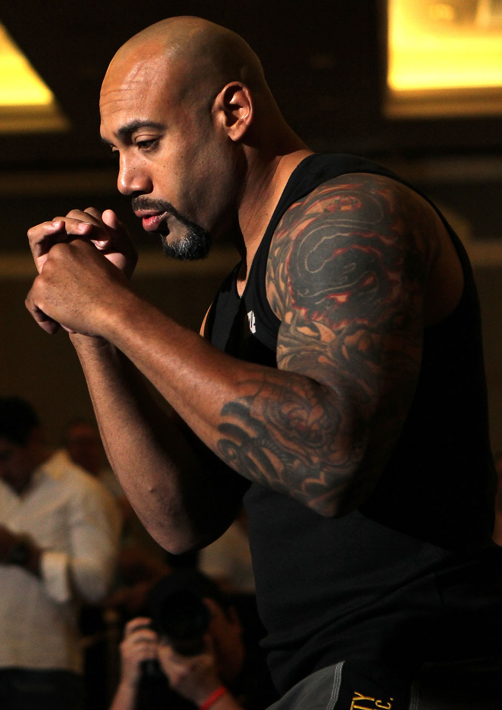 LAS VEGAS, NV - MAY 23: Lavar Johnson works out for the media and fans during the UFC 146 Open Workouts at MGM Grand on May 23, 2012 in Las Vegas, Nevada. (Photo by Josh Hedges/Zuffa LLC/Zuffa LLC via Getty Images)
