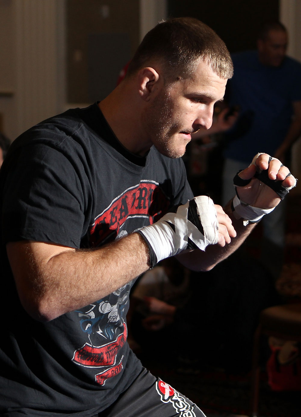 LAS VEGAS, NV - MAY 23:   Stipe Miocic works out for the media and fans during the UFC 146 Open Workouts at MGM Grand on May 23, 2012 in Las Vegas, Nevada.  (Photo by Josh Hedges/Zuffa LLC/Zuffa LLC via Getty Images)
