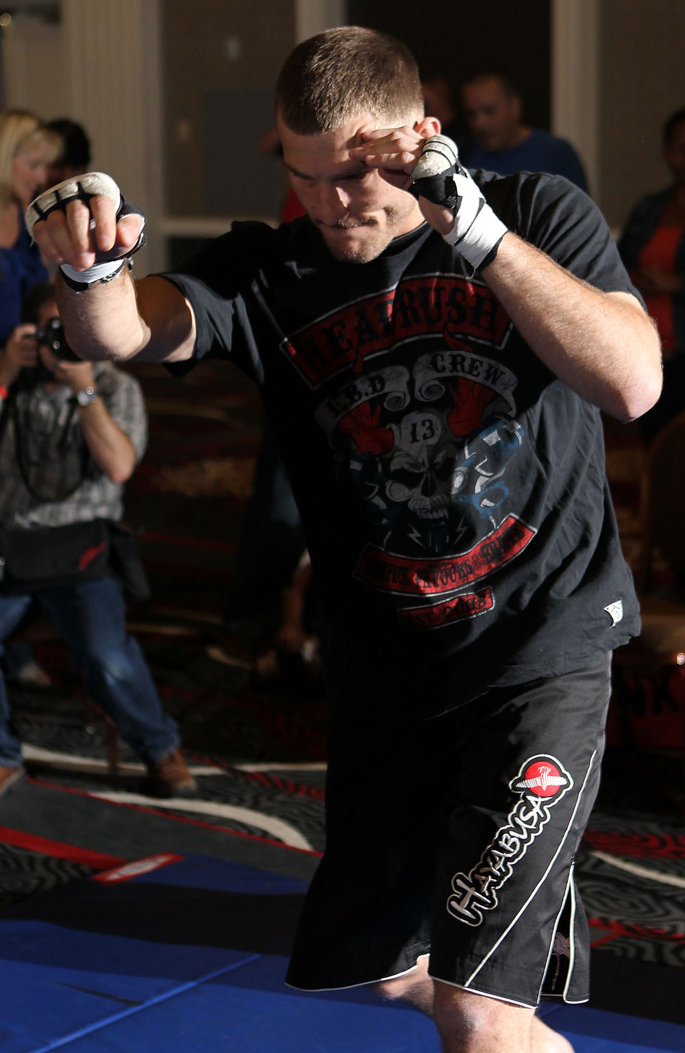 LAS VEGAS, NV - MAY 23: Stipe Miocic works out for the media and fans during the UFC 146 Open Workouts at MGM Grand on May 23, 2012 in Las Vegas, Nevada. (Photo by Josh Hedges/Zuffa LLC/Zuffa LLC via Getty Images)