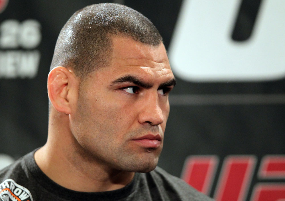 LAS VEGAS, NV - MAY 24: Former UFC Heavyweight Champion Cain Velasquez attends the UFC 146 press conference at MGM Grand on May 24, 2012 in Las Vegas, Nevada. (Photo by Josh Hedges/Zuffa LLC/Zuffa LLC via Getty Images)