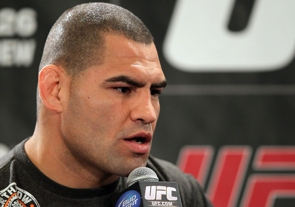 LAS VEGAS, NV - MAY 24: Former UFC Heavyweight Champion Cain Velasquez attends the UFC 146 press conference at MGM Grand on May 24, 2012 in Las Vegas, Nevada. (Photo by Josh Hedges/Zuffa LLC/Zuffa LLC via Getty Images)