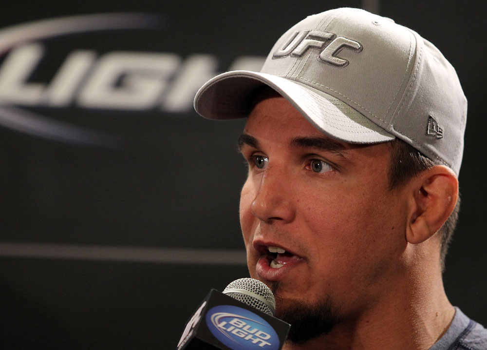 LAS VEGAS, NV - MAY 24: Former UFC Heavyweight Champion Frank Mir attends the UFC 146 press conference at MGM Grand on May 24, 2012 in Las Vegas, Nevada. (Photo by Josh Hedges/Zuffa LLC/Zuffa LLC via Getty Images)