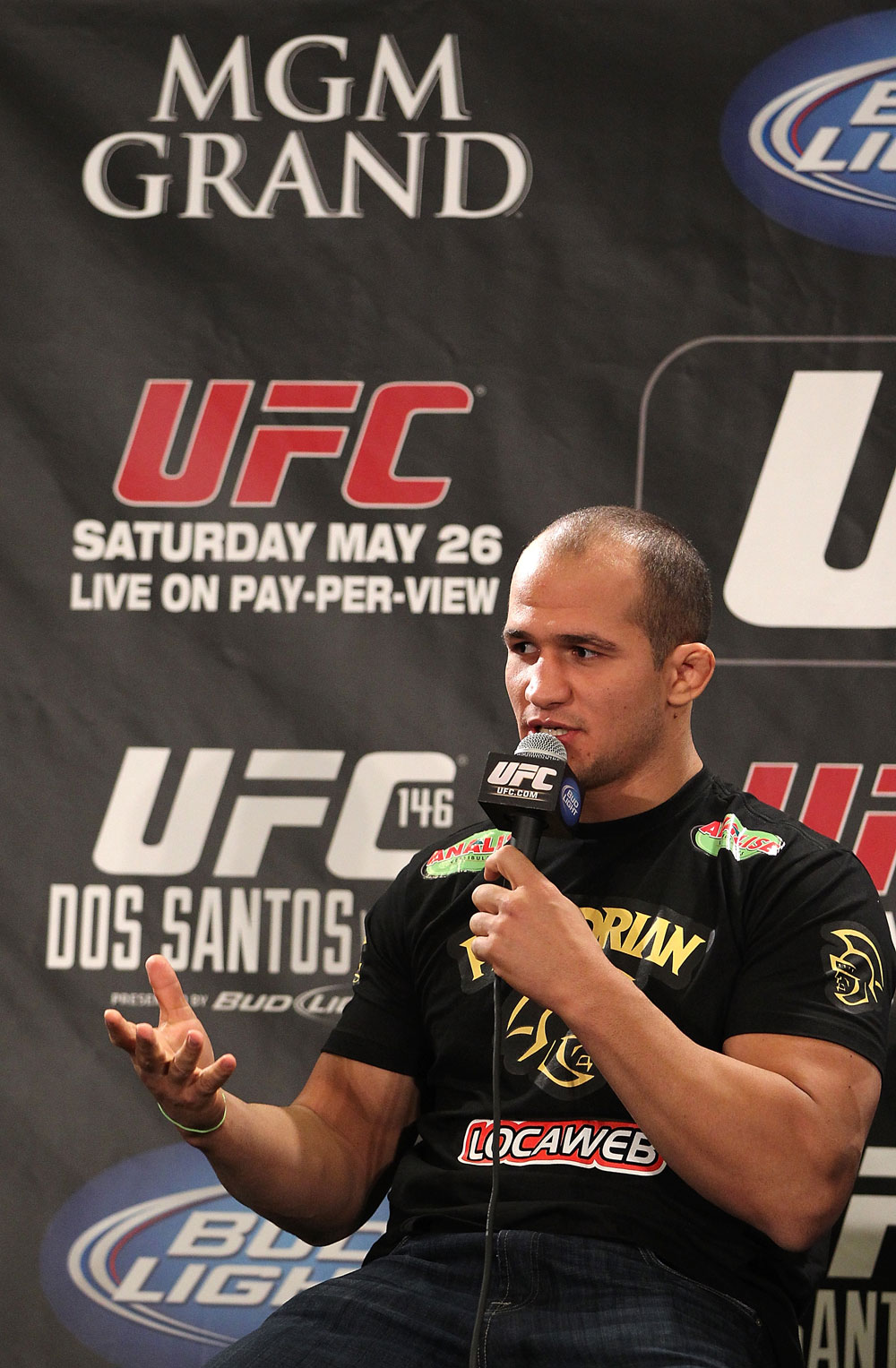 LAS VEGAS, NV - MAY 24: UFC Heavyweight Champion Junior dos Santos attends the UFC 146 press conference at MGM Grand on May 24, 2012 in Las Vegas, Nevada. (Photo by Josh Hedges/Zuffa LLC/Zuffa LLC via Getty Images)