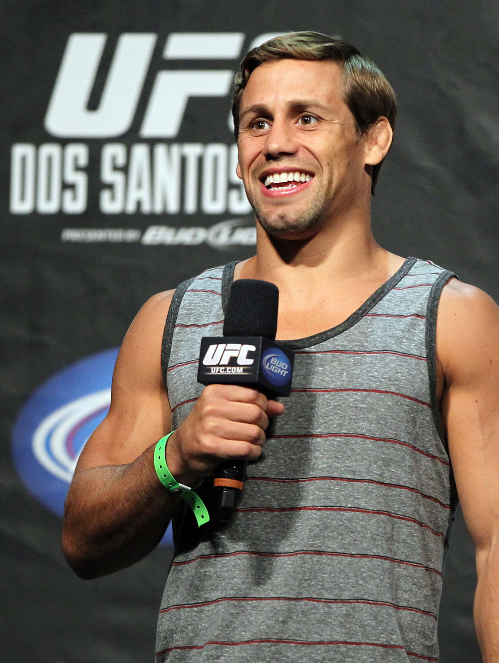 LAS VEGAS, NV - MAY 25: Urijah Faber interacts with fans during a Q&A session before the UFC 146 official weigh in at the MGM Grand Garden Arena on May 25, 2012 in Las Vegas, Nevada. (Photo by Josh Hedges/Zuffa LLC/Zuffa LLC via Getty Images)