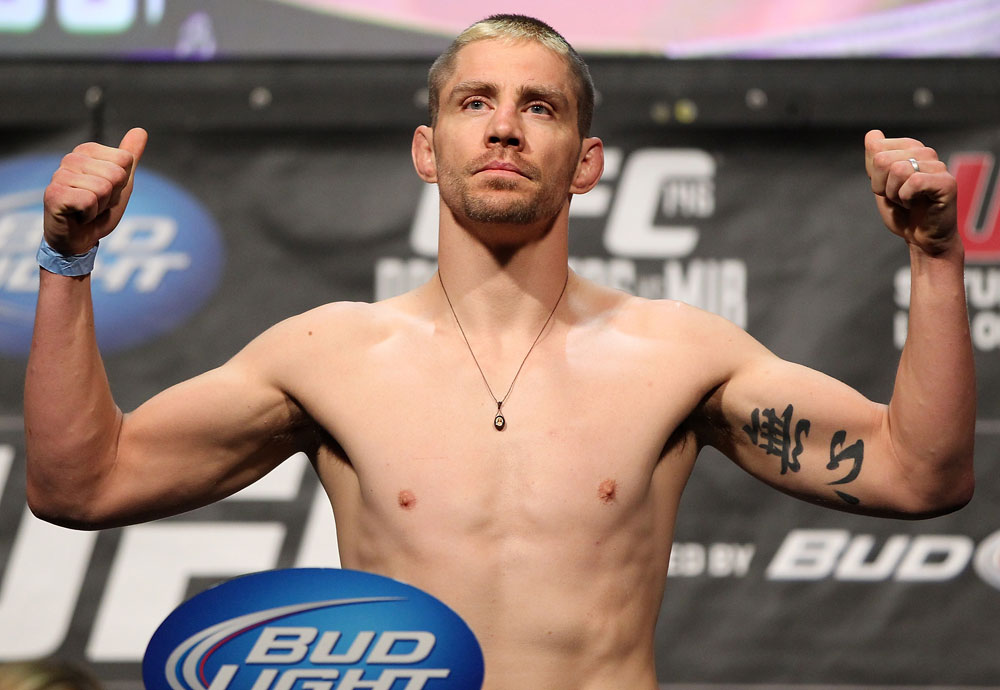 LAS VEGAS, NV - MAY 25: Duane "Bang" Ludwig makes weight during the UFC 146 official weigh in at the MGM Grand Garden Arena on May 25, 2012 in Las Vegas, Nevada. (Photo by Josh Hedges/Zuffa LLC/Zuffa LLC via Getty Images)