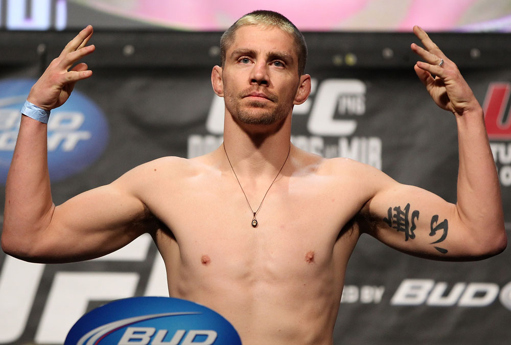 LAS VEGAS, NV - MAY 25: Duane "Bang" Ludwig makes weight during the UFC 146 official weigh in at the MGM Grand Garden Arena on May 25, 2012 in Las Vegas, Nevada. (Photo by Josh Hedges/Zuffa LLC/Zuffa LLC via Getty Images)