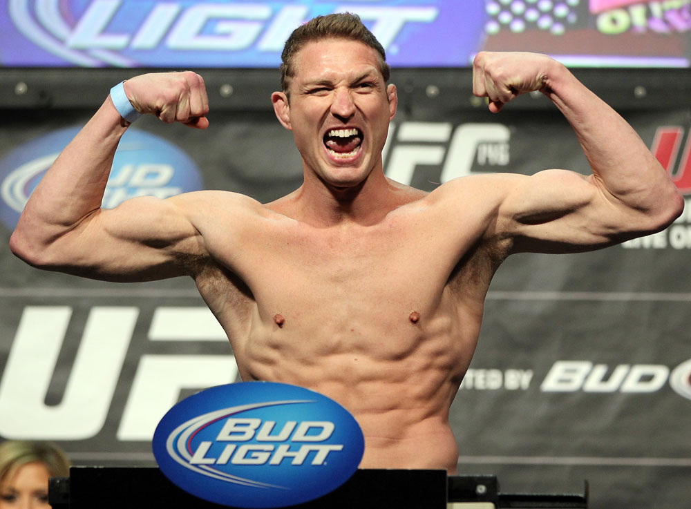 LAS VEGAS, NV - MAY 25: Jason "Mayhem" Miller makes weight during the UFC 146 official weigh in at the MGM Grand Garden Arena on May 25, 2012 in Las Vegas, Nevada. (Photo by Josh Hedges/Zuffa LLC/Zuffa LLC via Getty Images)
