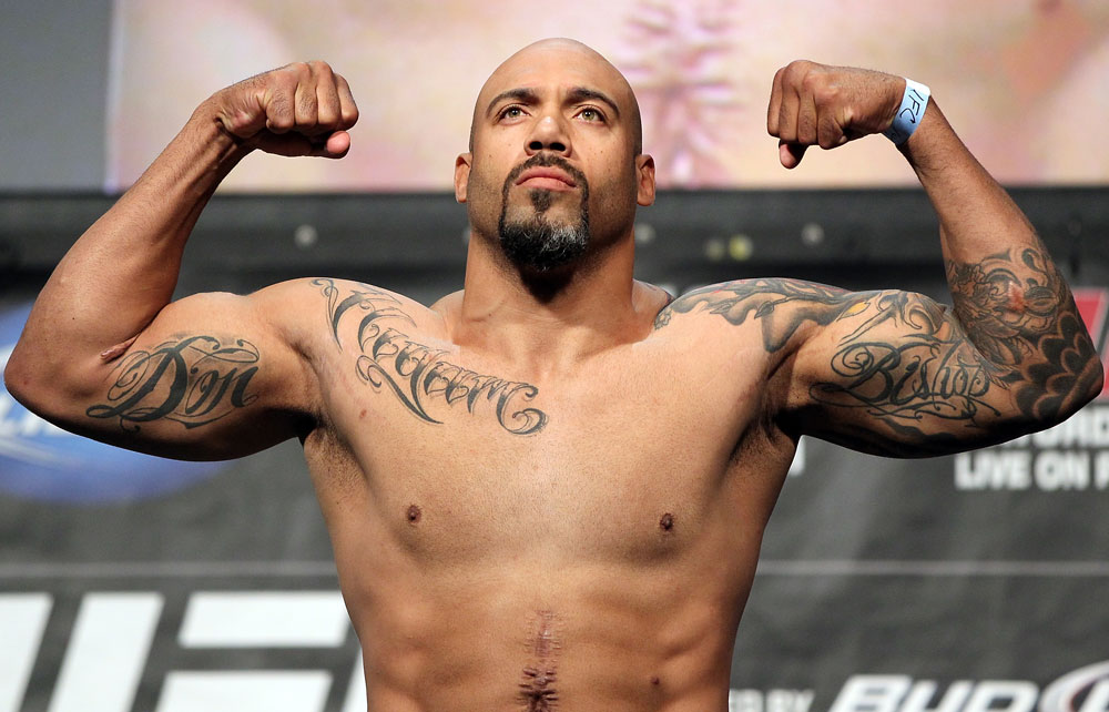 LAS VEGAS, NV - MAY 25: Lavar Johnson makes weight during the UFC 146 official weigh in at the MGM Grand Garden Arena on May 25, 2012 in Las Vegas, Nevada. (Photo by Josh Hedges/Zuffa LLC/Zuffa LLC via Getty Images)
