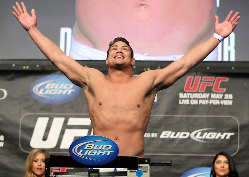 LAS VEGAS, NV - MAY 25: Shane Del Rosario makes weight during the UFC 146 official weigh in at the MGM Grand Garden Arena on May 25, 2012 in Las Vegas, Nevada. (Photo by Josh Hedges/Zuffa LLC/Zuffa LLC via Getty Images)