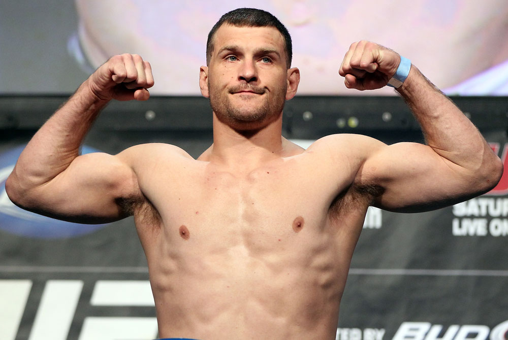 LAS VEGAS, NV - MAY 25: Stipe Miocic makes weight during the UFC 146 official weigh in at the MGM Grand Garden Arena on May 25, 2012 in Las Vegas, Nevada. (Photo by Josh Hedges/Zuffa LLC/Zuffa LLC via Getty Images)