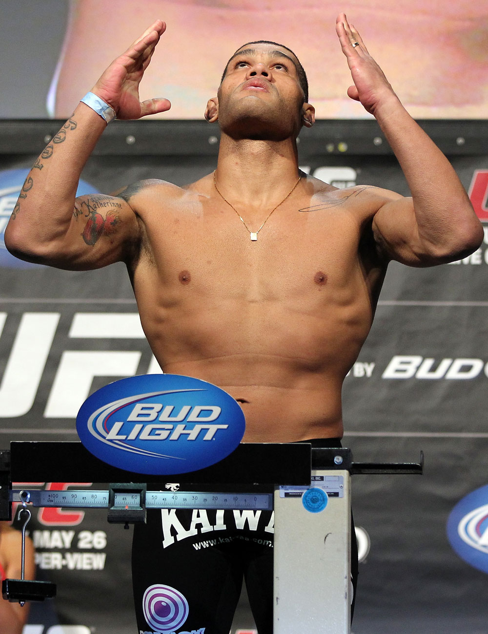 LAS VEGAS, NV - MAY 25: Antonio "Big Foot" Silva makes weight ahead of his bout against Cain Velasquez during the UFC 146 official weigh in at the MGM Grand Garden Arena on May 25, 2012 in Las Vegas, Nevada. (Photo by Josh Hedges/Zuffa LLC/Zuffa LLC via Getty Images)