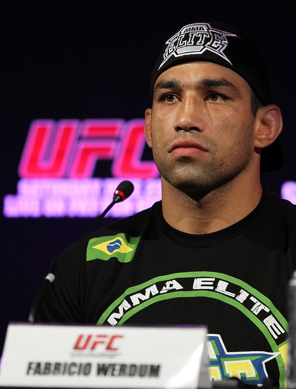 BELO HORIZONTE, BRAZIL - JUNE 21:   Fabricio Werdum attends the UFC 147 press conference at Ouro Minas Palace on June 21, 2012 in Belo Horizonte, Brazil.  (Photo by Josh Hedges/Zuffa LLC/Zuffa LLC via Getty Images)