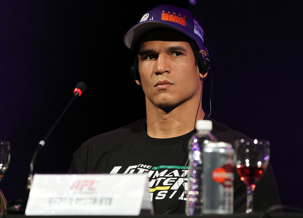 BELO HORIZONTE, BRAZIL - JUNE 21:   Cezar "Mutante" Ferreira attends the UFC 147 press conference at Ouro Minas Palace on June 21, 2012 in Belo Horizonte, Brazil.  (Photo by Josh Hedges/Zuffa LLC/Zuffa LLC via Getty Images)
