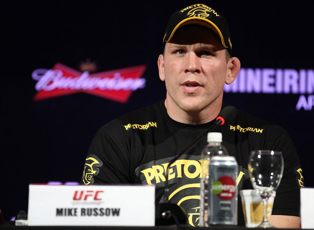 BELO HORIZONTE, BRAZIL - JUNE 21:   Mike Russow attends the UFC 147 press conference at Ouro Minas Palace on June 21, 2012 in Belo Horizonte, Brazil.  (Photo by Josh Hedges/Zuffa LLC/Zuffa LLC via Getty Images)