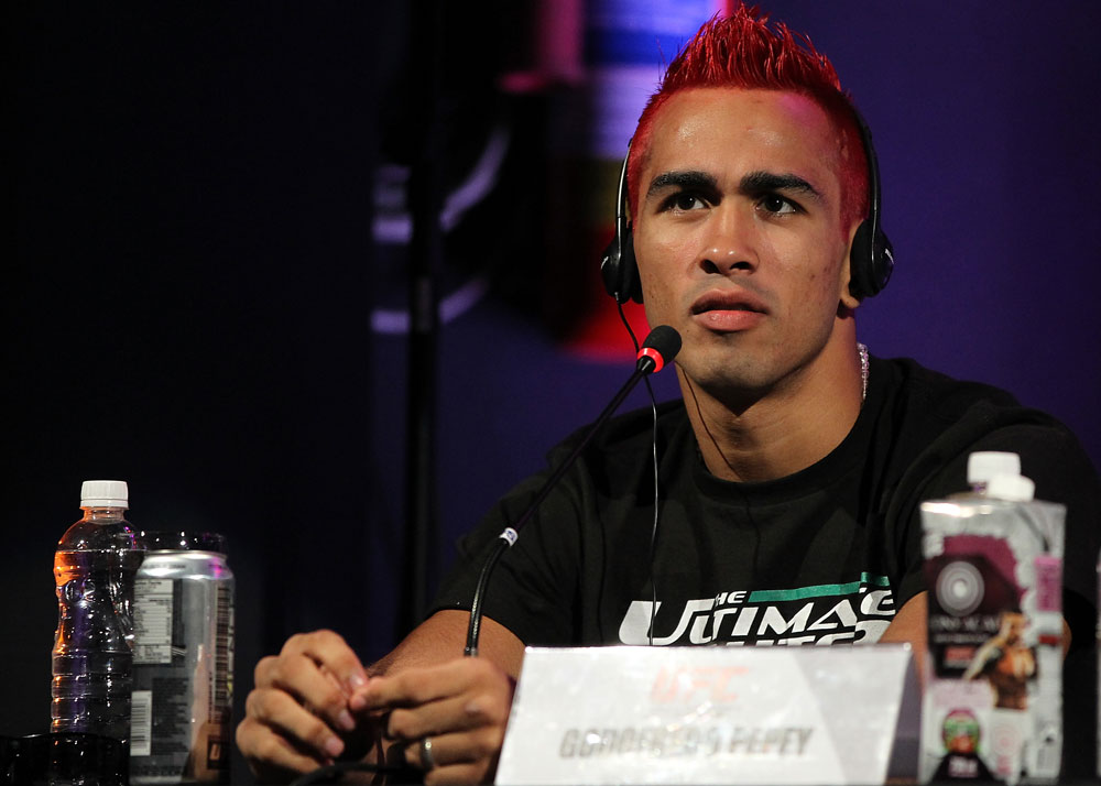 BELO HORIZONTE, BRAZIL - JUNE 21:   Godofredo Pepey attends the UFC 147 press conference at Ouro Minas Palace on June 21, 2012 in Belo Horizonte, Brazil.  (Photo by Josh Hedges/Zuffa LLC/Zuffa LLC via Getty Images)