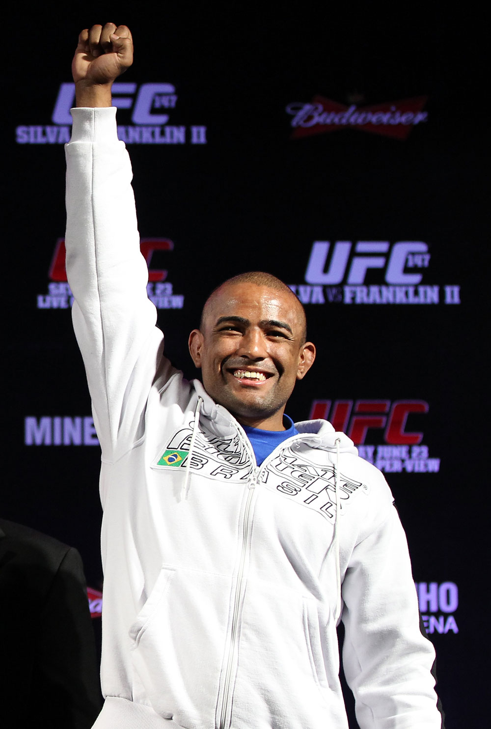 BELO HORIZONTE, BRAZIL - JUNE 21:   Sergio "Serginho" Moraes poses for photos during the UFC 147 press conference at Ouro Minas Palace on June 21, 2012 in Belo Horizonte, Brazil.  (Photo by Josh Hedges/Zuffa LLC/Zuffa LLC via Getty Images)