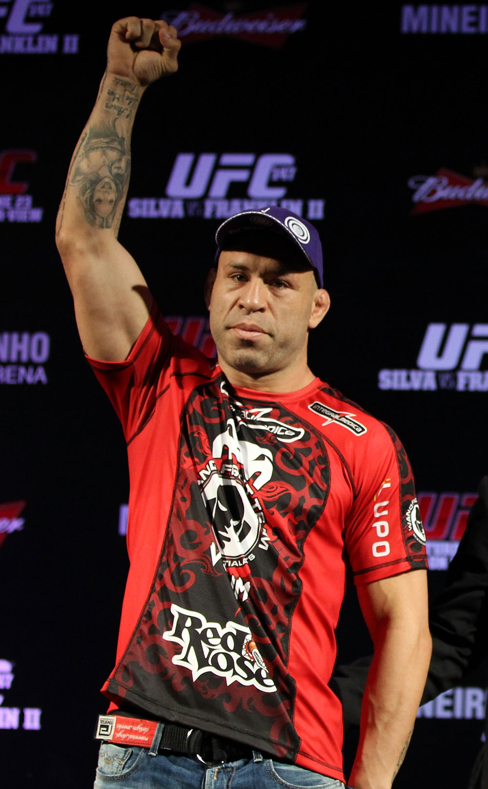 BELO HORIZONTE, BRAZIL - JUNE 21:   Wanderlei Silva poses for photos during the UFC 147 press conference at Ouro Minas Palace on June 21, 2012 in Belo Horizonte, Brazil.  (Photo by Josh Hedges/Zuffa LLC/Zuffa LLC via Getty Images)