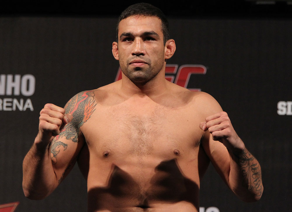 BELO HORIZONTE, BRAZIL - JUNE 22:   Fabricio Werdum makes weight during the UFC 147 weigh in at Estadio Jornalista Felipe Drummond on June 22, 2012 in Belo Horizonte, Brazil.  (Photo by Josh Hedges/Zuffa LLC/Zuffa LLC via Getty Images)