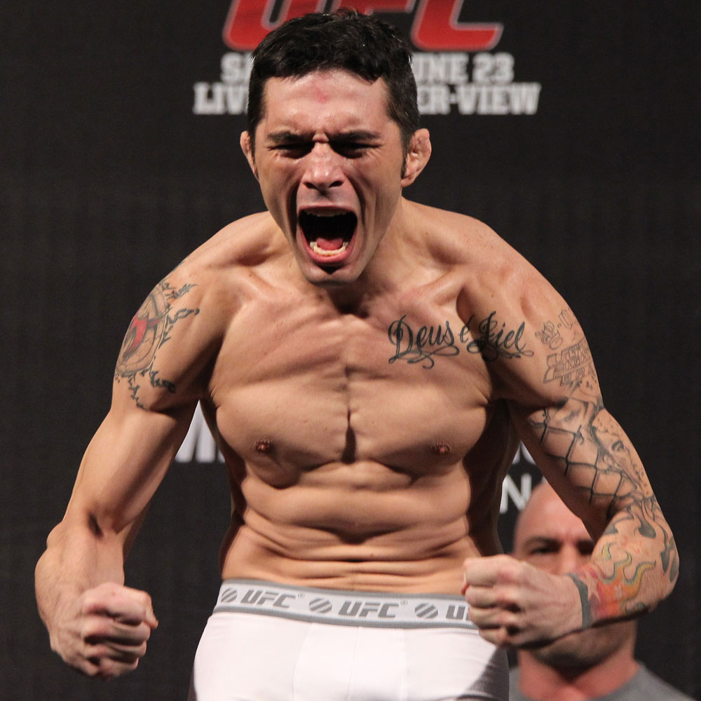 BELO HORIZONTE, BRAZIL - JUNE 22:   Rony "Jason" Mariano Bezerra makes weight during the UFC 147 weigh in at Estadio Jornalista Felipe Drummond on June 22, 2012 in Belo Horizonte, Brazil.  (Photo by Josh Hedges/Zuffa LLC/Zuffa LLC via Getty Images)