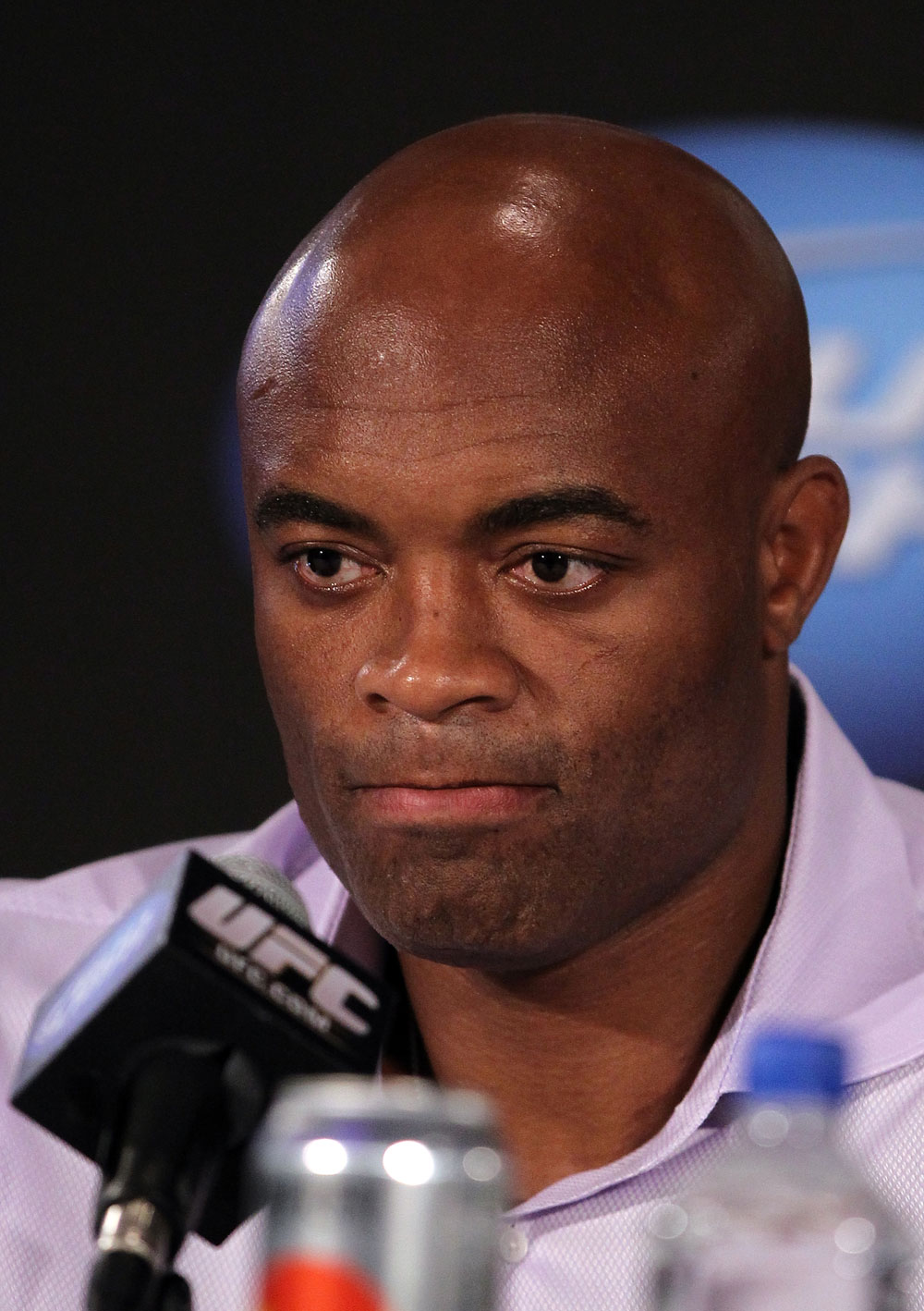 LAS VEGAS, NV - JULY 3:   UFC Middleweight Champion Anderson Silva attends  the UFC 148 press conference at Lagasse's Stadium inside The Palazzo on July 3, 2012 in Las Vegas, Nevada.  (Photo by Josh Hedges/Zuffa LLC/Zuffa LLC via Getty Images)