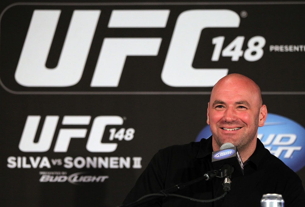 LAS VEGAS, NV - JULY 3:   UFC President Dana White attends the UFC 148 press conference at Lagasse's Stadium inside The Palazzo on July 3, 2012 in Las Vegas, Nevada.  (Photo by Josh Hedges/Zuffa LLC/Zuffa LLC via Getty Images)