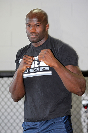 CALGARY, CANADA - JULY 18: Cheick Kongo works out for the fans and media during the UFC 149 Open Workouts inside Champion's Creed Gym on July 18, 2012 in Calgary, Alberta, Canada (Photo by Jeff Bottari/Zuffa LLC/Zuffa LLC via Getty Images)