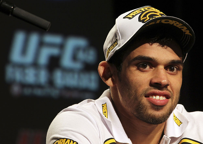 CALGARY, CANADA - JULY 19: Renan Barao attends the UFC 149 press conference at the Flames Central Sports Club on July 19, 2012 in Calgary, Alberta, Canada. (Photo by Jeff Bottari/Zuffa LLC/Zuffa LLC via Getty Images)
