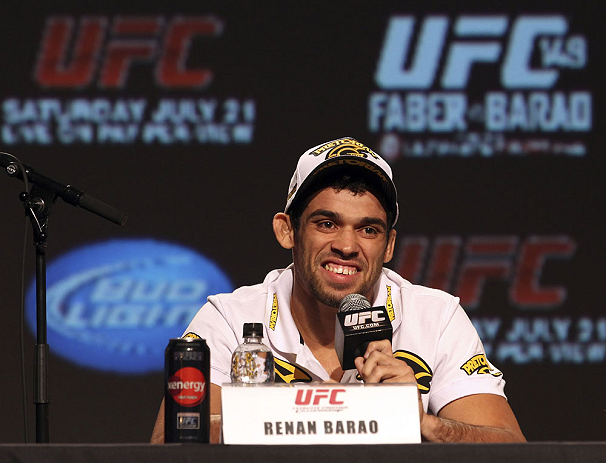 CALGARY, CANADA - JULY 19: Renan Barao attends the UFC 149 press conference at the Flames Central Sports Club on July 19, 2012 in Calgary, Alberta, Canada. (Photo by Jeff Bottari/Zuffa LLC/Zuffa LLC via Getty Images)