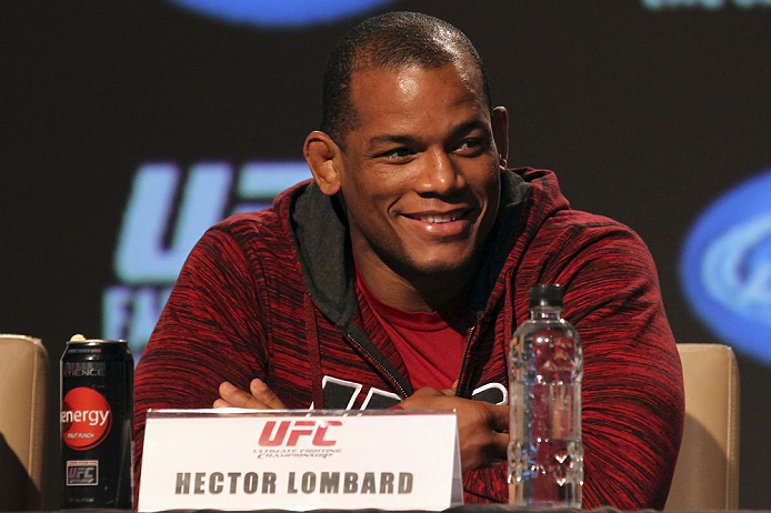 CALGARY, CANADA - JULY 19: Hector Lombard attends the UFC 149 press conference at the Flames Central Sports Club on July 19, 2012 in Calgary, Alberta, Canada. (Photo by Jeff Bottari/Zuffa LLC/Zuffa LLC via Getty Images)