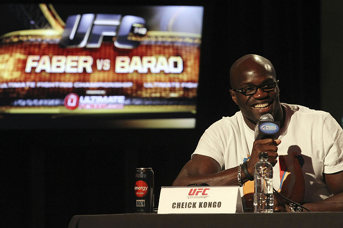 CALGARY, CANADA - JULY 19: Cheick Kongo attends the UFC 149 press conference at the Flames Central Sports Club on July 19, 2012 in Calgary, Alberta, Canada. (Photo by Jeff Bottari/Zuffa LLC/Zuffa LLC via Getty Images)
