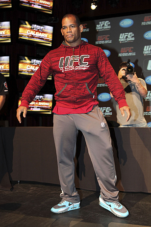 CALGARY, CANADA - JULY 19: Hector Lombard attends the UFC 149 press conference at the Flames Central Sports Club on July 19, 2012 in Calgary, Alberta, Canada. (Photo by Jeff Bottari/Zuffa LLC/Zuffa LLC via Getty Images)