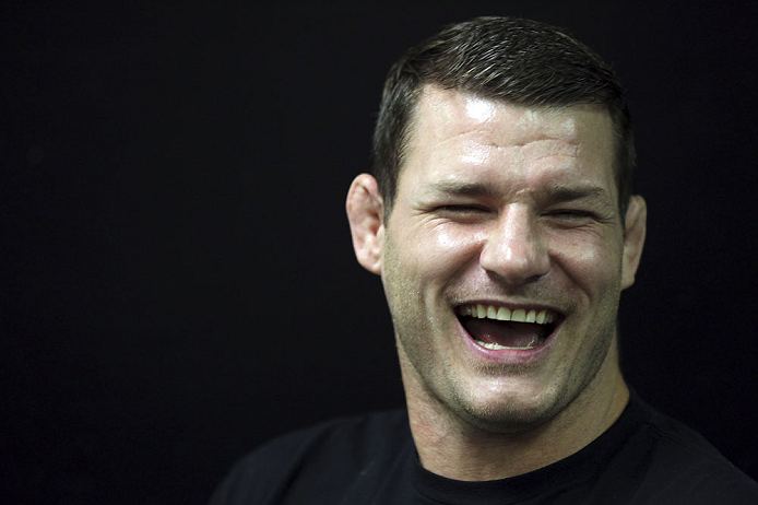 CALGARY, CANADA - JULY 20:  Michael Bisping speaks with the media prior to the UFC 149 weigh-in at the Scotiabank Saddledome on July 20, 2012 in Calgary, Alberta, Canada.  (Photo by Jeff Bottari/Zuffa LLC/Zuffa LLC via Getty Images)
