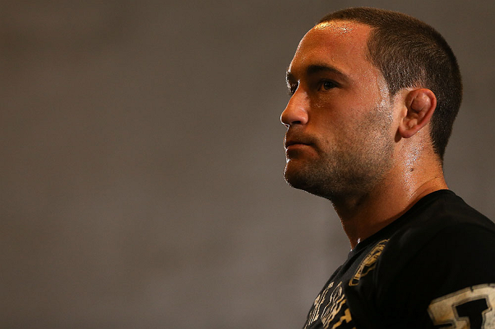 DENVER, CO - AUGUST 08:  Frankie Edgar works out for the media during the UFC 150 open workouts at the Muscle Pharm Sports Science Center on August 8, 2012 in Denver, Colorado. (Photo by Josh Hedges/Zuffa LLC/Zuffa LLC via Getty Images)