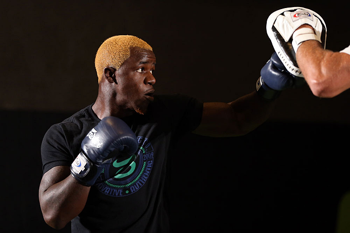 DENVER, CO - AUGUST 08:  Melvin Guillard works out for the media during the UFC 150 open workouts at the Muscle Pharm Sports Science Center on August 8, 2012 in Denver, Colorado. (Photo by Josh Hedges/Zuffa LLC/Zuffa LLC via Getty Images)