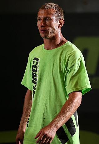 DENVER, CO - AUGUST 08:  Donald "Cowboy" Cerrone works out for the media during the UFC 150 open workouts at the Muscle Pharm Sports Science Center on August 8, 2012 in Denver, Colorado. (Photo by Josh Hedges/Zuffa LLC/Zuffa LLC via Getty Images)