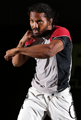 DENVER, CO - AUGUST 08:  Benson Henderson works out for the media during the UFC 150 open workouts at the Muscle Pharm Sports Science Center on August 8, 2012 in Denver, Colorado. (Photo by Josh Hedges/Zuffa LLC/Zuffa LLC via Getty Images)