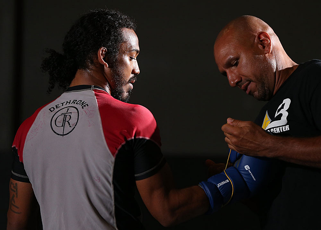 DENVER, CO - AUGUST 08:  Benson Henderson works out for the media during the UFC 150 open workouts at the Muscle Pharm Sports Science Center on August 8, 2012 in Denver, Colorado. (Photo by Josh Hedges/Zuffa LLC/Zuffa LLC via Getty Images)