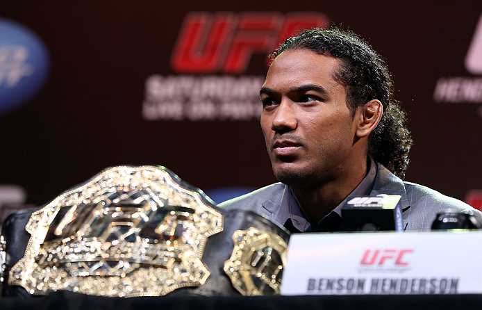 DENVER, CO - AUGUST 09:  Benson Henderson interacts with media and fans during the UFC 150 press conference at the Fillmore Auditorium on August 9, 2012 in Denver, Colorado. (Photo by Josh Hedges/Zuffa LLC/Zuffa LLC via Getty Images)