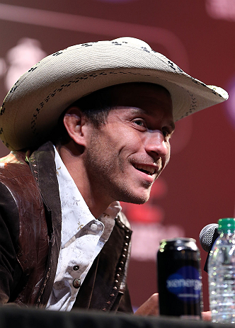DENVER, CO - AUGUST 09:  Donald "Cowboy" Cerrone interacts with media and fans during the UFC 150 press conference at the Fillmore Auditorium on August 9, 2012 in Denver, Colorado. (Photo by Josh Hedges/Zuffa LLC/Zuffa LLC via Getty Images)