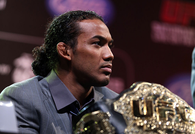 DENVER, CO - AUGUST 09:  Benson Henderson interacts with media and fans during the UFC 150 press conference at the Fillmore Auditorium on August 9, 2012 in Denver, Colorado. (Photo by Josh Hedges/Zuffa LLC/Zuffa LLC via Getty Images)