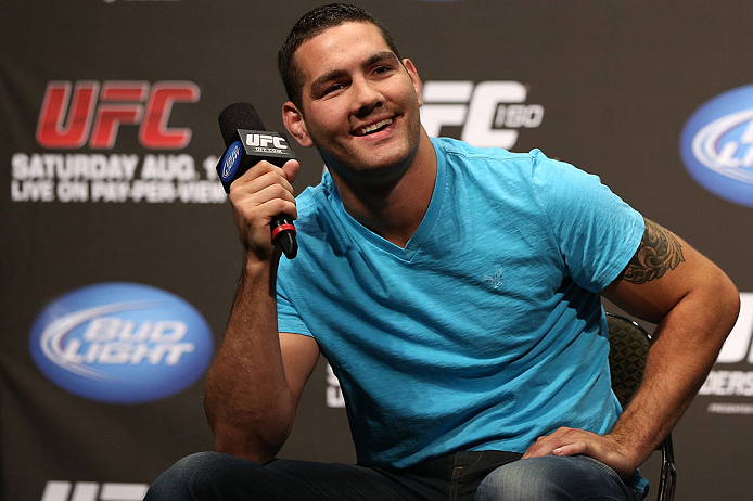 DENVER, CO - AUGUST 10: Chris Weidman interacts with fans during a Q&A session before the UFC 150 weigh in at Pepsi Center on August 10, 2012 in Denver, Colorado. (Photo by Josh Hedges/Zuffa LLC/Zuffa LLC via Getty Images)