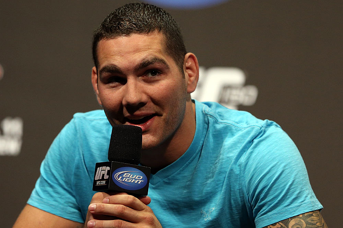 DENVER, CO - AUGUST 10: Chris Weidman interacts with fans during a Q&A session before the UFC 150 weigh in at Pepsi Center on August 10, 2012 in Denver, Colorado. (Photo by Josh Hedges/Zuffa LLC/Zuffa LLC via Getty Images)