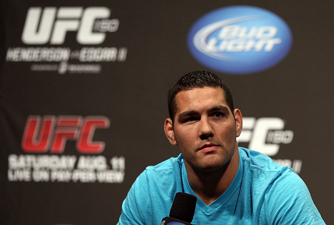 DENVER, CO - AUGUST 10: Chris Weidman interacts with fans during a Q&A session before the UFC 150 weigh in at Pepsi Center on August 10, 2012 in Denver, Colorado. (Photo by Josh Hedges/Zuffa LLC/Zuffa LLC via Getty Images)