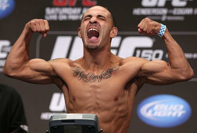 DENVER, CO - AUGUST 10:  Chico Camus makes weight during the UFC 150 weigh in at Pepsi Center on August 10, 2012 in Denver, Colorado. (Photo by Josh Hedges/Zuffa LLC/Zuffa LLC via Getty Images)