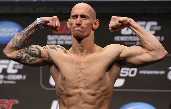DENVER, CO - AUGUST 10: Buddy Roberts makes weight during the UFC 150 weigh in at Pepsi Center on August 10, 2012 in Denver, Colorado. (Photo by Josh Hedges/Zuffa LLC/Zuffa LLC via Getty Images)
