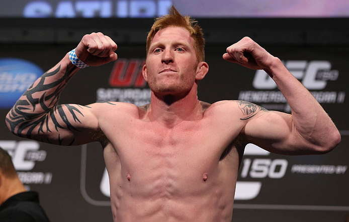 DENVER, CO - AUGUST 10: Ed Herman makes weight during the UFC 150 weigh in at Pepsi Center on August 10, 2012 in Denver, Colorado. (Photo by Josh Hedges/Zuffa LLC/Zuffa LLC via Getty Images)