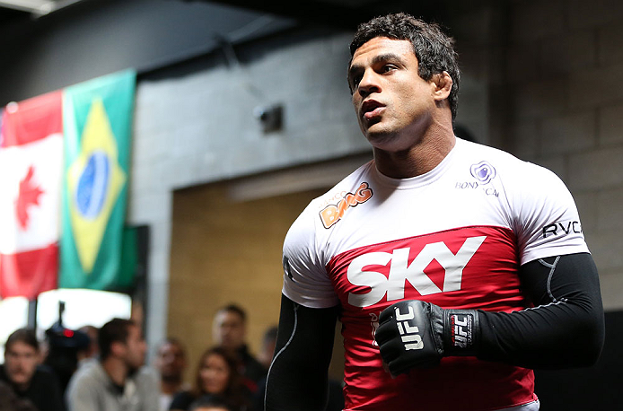 TORONTO, CANADA - SEPTEMBER 19: Vitor Belfort works out for fans and media during the UFC 152 open workouts at Xtreme Couture Gym on September 19, 2012 in Toronto, Ontario, Canada. (Photo by Josh Hedges/Zuffa LLC/Zuffa LLC via Getty Images)