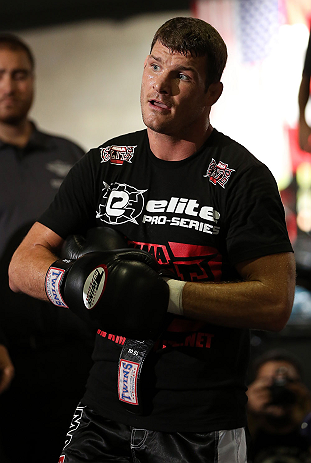 TORONTO, CANADA - SEPTEMBER 19: Michael Bisping works out for fans and media during the UFC 152 open workouts at Xtreme Couture Gym on September 19, 2012 in Toronto, Ontario, Canada. (Photo by Josh Hedges/Zuffa LLC/Zuffa LLC via Getty Images)