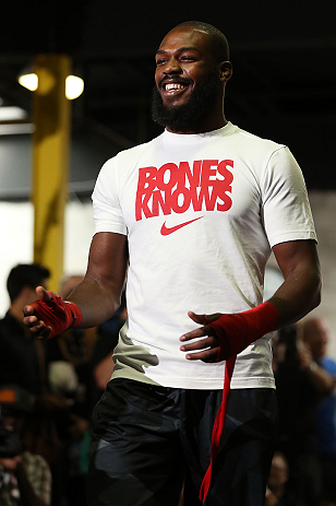 TORONTO, CANADA - SEPTEMBER 19: Jon "Bones" Jones works out for fans and media during the UFC 152 open workouts at Xtreme Couture Gym on September 19, 2012 in Toronto, Ontario, Canada. (Photo by Josh Hedges/Zuffa LLC/Zuffa LLC via Getty Images)
