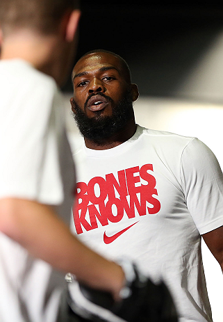 TORONTO, CANADA - SEPTEMBER 19: Jon "Bones" Jones works out for fans and media during the UFC 152 open workouts at Xtreme Couture Gym on September 19, 2012 in Toronto, Ontario, Canada. (Photo by Josh Hedges/Zuffa LLC/Zuffa LLC via Getty Images)